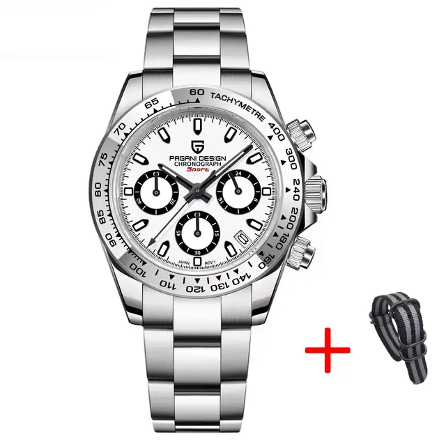 PAGANI DESIGN nouvelle lunette en acier inoxydable hommes montres à Quartz de luxe verre saphir chro