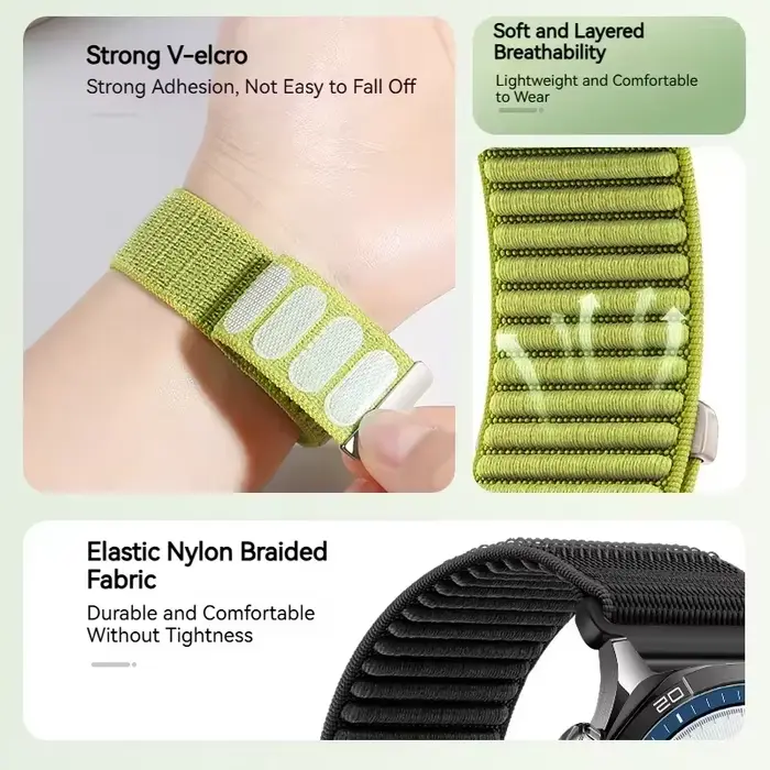 Bracelet de montre 18mm 20mm pour Withings ScanWatch 42mm 38mm boucle en Nylon souple élastique pour Nokia