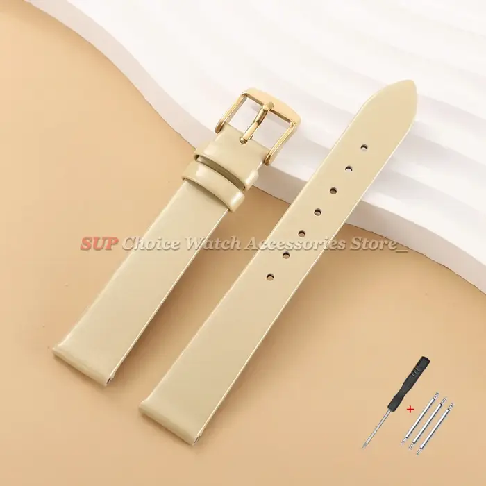 Bracelet de montre en cuir véritable brillant pour DW Daniel Wellington, bracelet 12/14/16/18/20/22 mm, accessoires de montre rouge, bleu, rose.