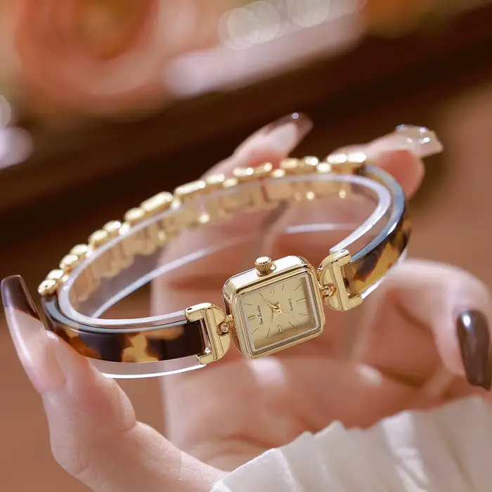 Bee Sister dames montres nouveau 2025 luxe écaille de tortue ambre montres pour femme Vintage Bracelet montre-Bracelet carré