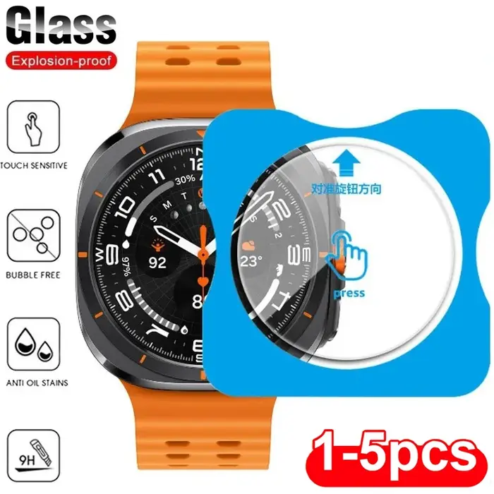 Verre trempé pour Samsung Galaxy Watch 47mm 40mm 44mm 45 46 43 42mm, protecteur d'écran Premium pour