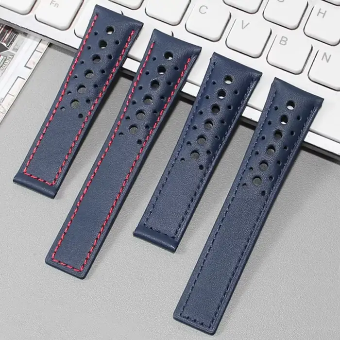Bracelet de montre élégant en cuir véritable pour homme