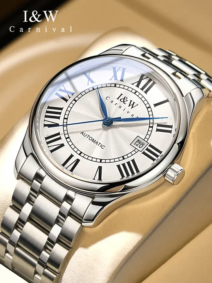 I & W Retra montre automatique pour hommes mouvement MIYOTA montres mécaniques saphir échelle romaine calendrier étanche Reloj Hombre