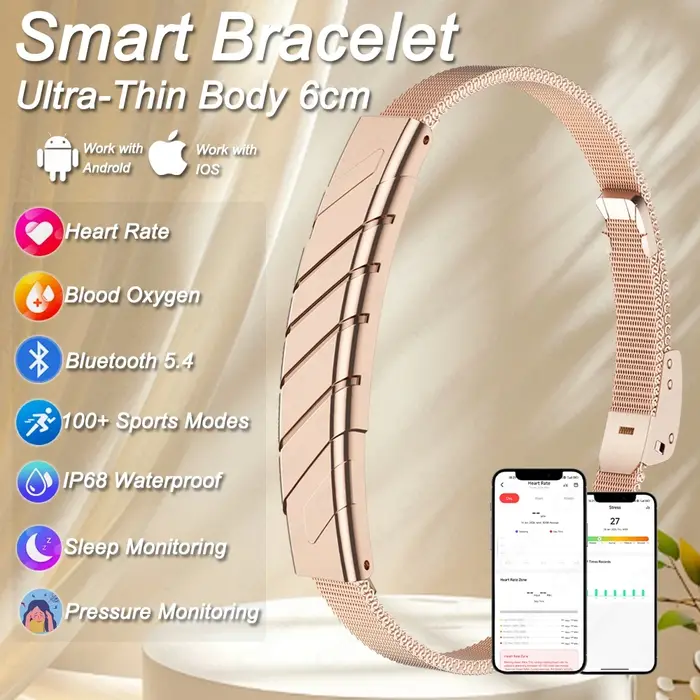 Nouveau Bracelet Connecté Ultra-Mince 2026 pour Femme