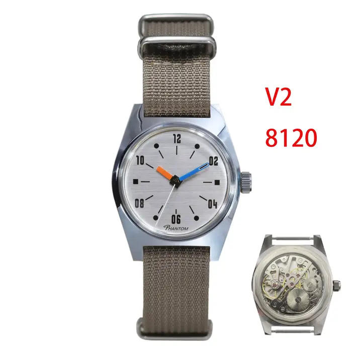 PHANTOM montre mécanique pour hommes 36MM montre de couple minimaliste 7120 mouvement manuel miroir