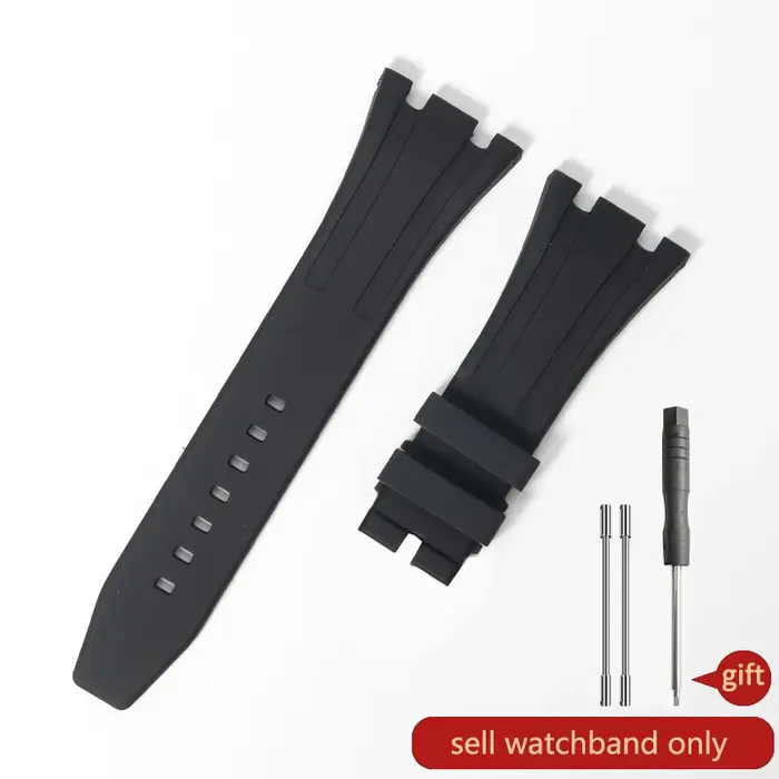 Bracelet de montre en caoutchouc de silicone étanche, bracelet sportif, Audemars Piguet Royal Oak, a