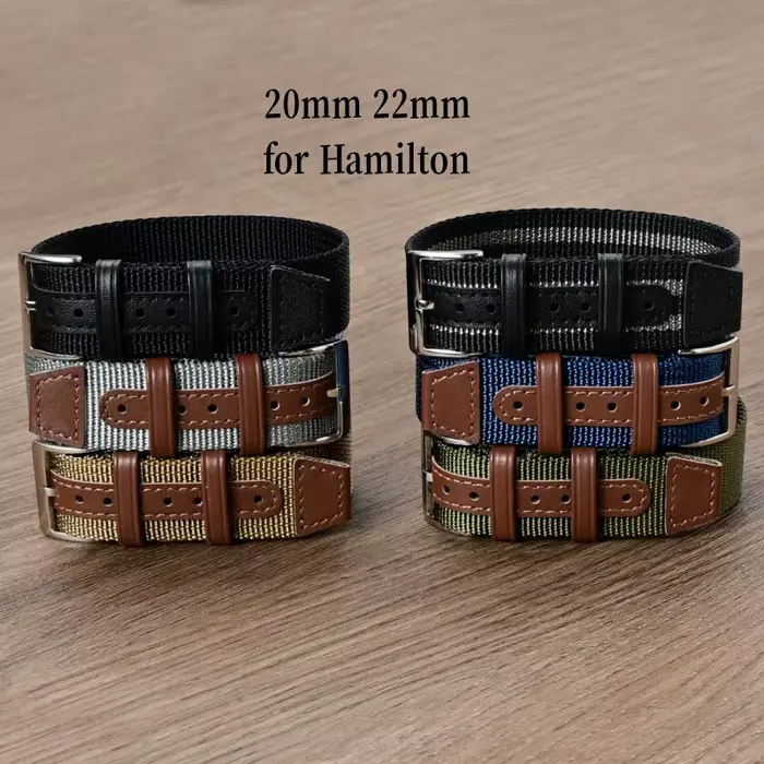 Bracelet de montre en cuir et nylon