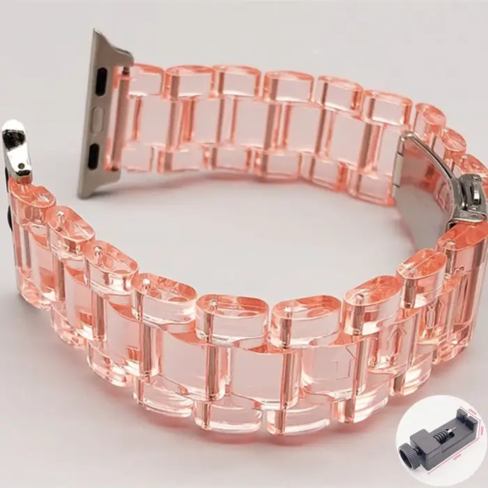 Bracelet transparent pour Apple Watch, en résine colorée, 49mm, 41mm, 44mm, 45mm, 42mm, 38, 40mm, Co