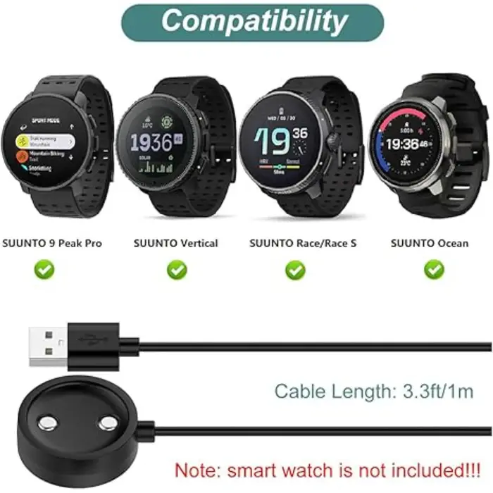 Pour SUUNTO 9 Peak Pro/vertical/Race/Race S/Ocean chargeur USB