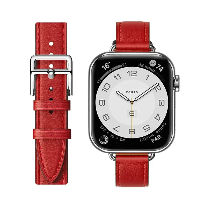 Bracelet en cuir double tour pour Apple Watch, Ultra Band, IWatch Series 7, 6, SE, 5, 4, 38mm, 40mm,