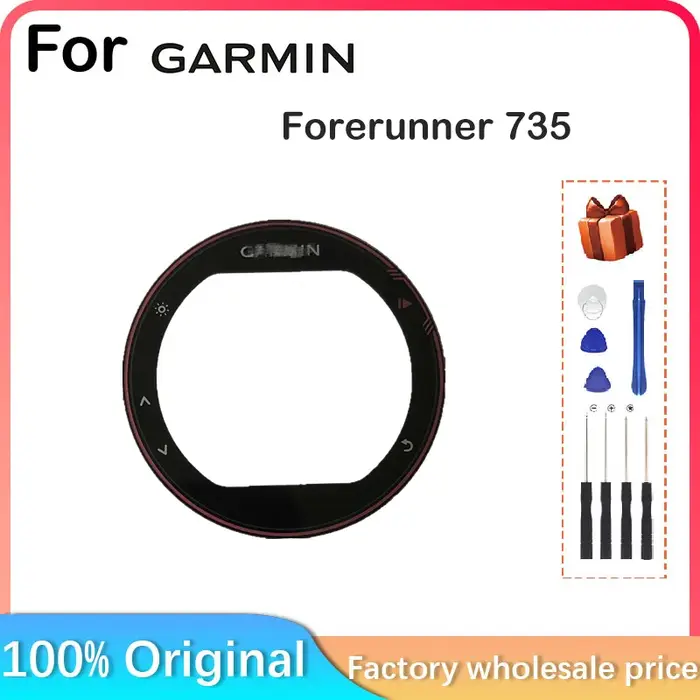 Écran LCD pour montre GPS Garmin Forerunner 735 /735xt, bord extérieur, verre de protection, couverc