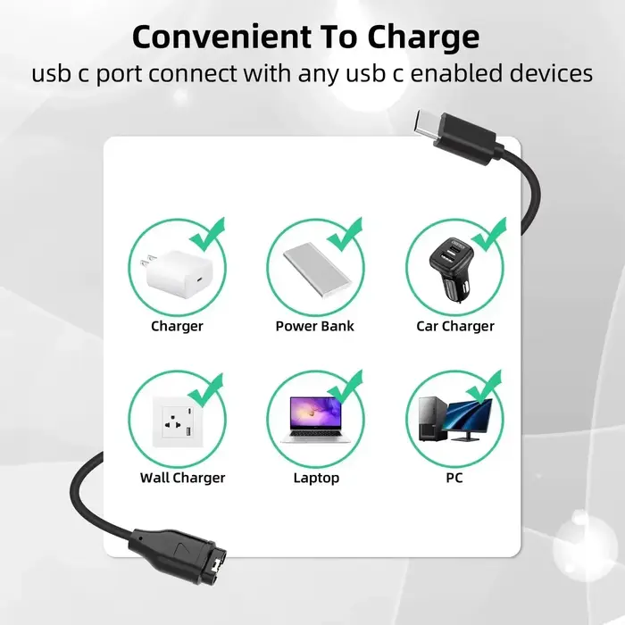 Câbles de charge USB Type C pour montres connectées Garmin Fenix 8