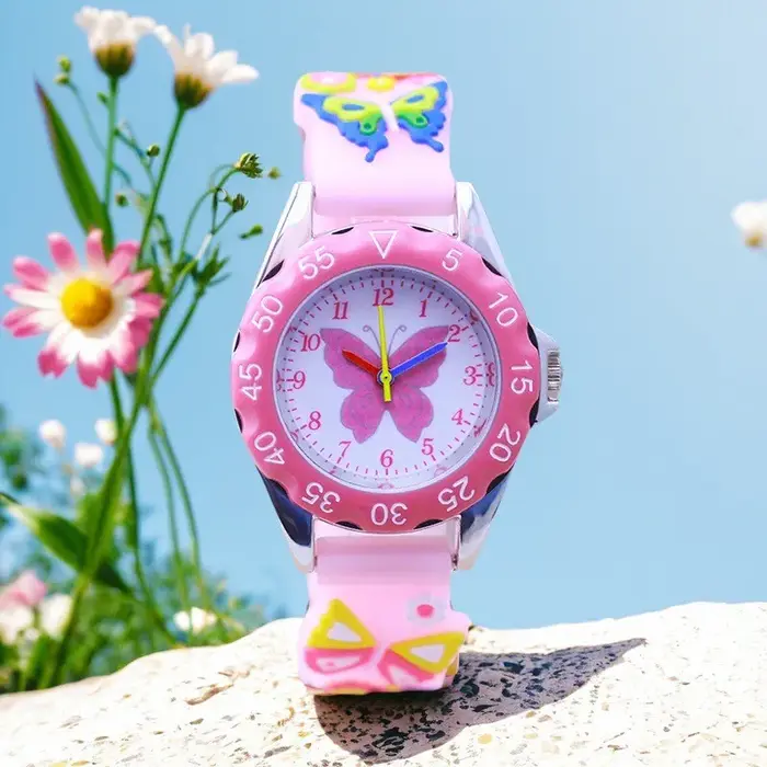 Enfants garçon fille apprendre le temps montres à quartz numériques élève de l'école primaire mignon