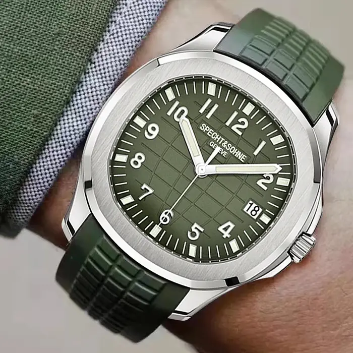 Specht & Sohne marque montres mécaniques automatiques montres de sport saphir vert lumineux 50M étan