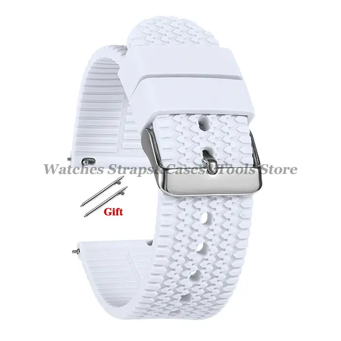 Bracelets de montre en Silicone souple bracelet de montre en caoutchouc à dégagement rapide 18mm 20m