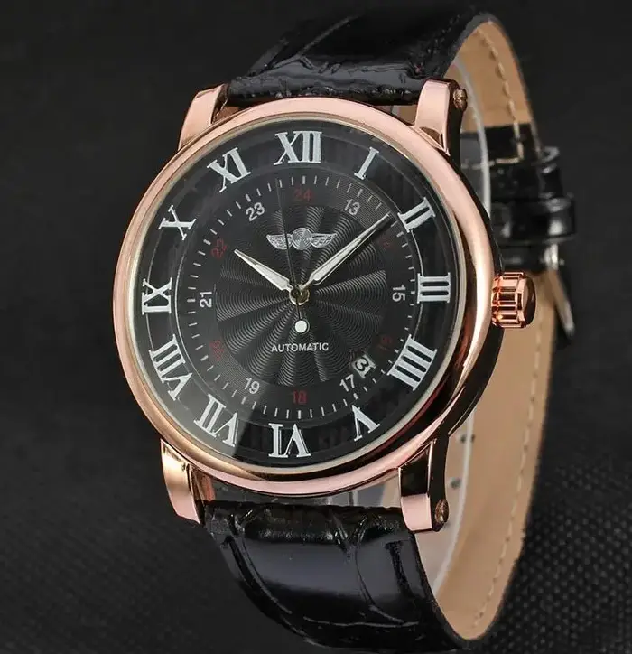 Relogio Relojes 2025 nouvelle mode montres en or Rose jour Date automatique auto vent bracelet en cuir