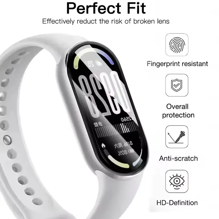 1-5 pièces pour Xiaomi Miband 10 protecteurs d'écran 9D courbé couverture complète anti-rayures Films de protection