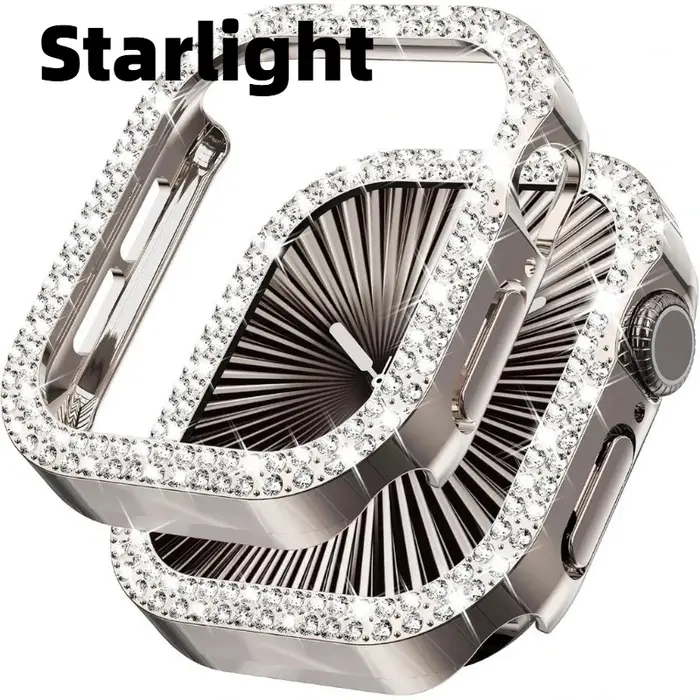 Étui creux en diamant scintillant pour Apple Watch