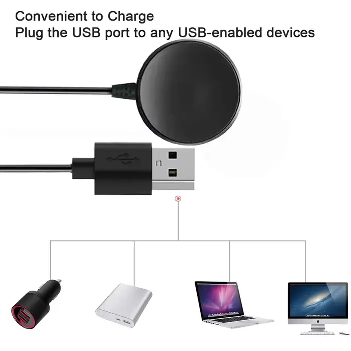 Chargeur pour montre Samsung compatible avec Galaxy 7/6/6 Classic/5/5 Pro/4/4 Classic