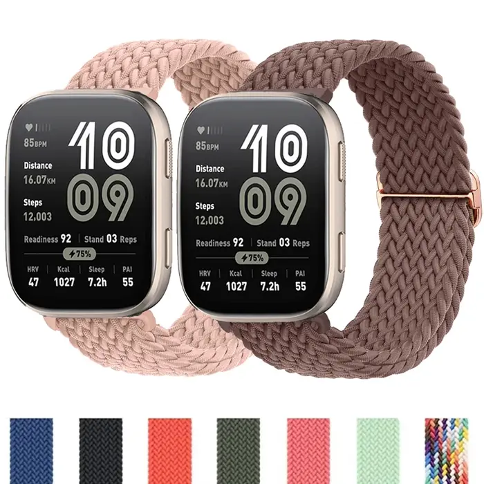 Bracelet à boucle Solo tressé pour Amazfit bip 6/5/équilibre/GTS/4/2e/Mini/3/GTR/4/2/3/Pro/20mm 22mm