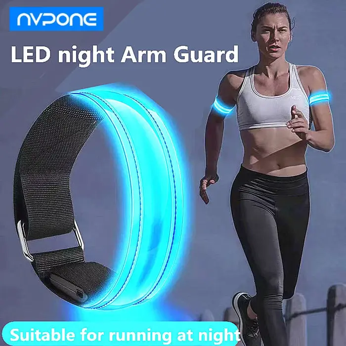 Bracelet lumineux LED pour bras, alimenté par piles, sangle lumineuse pour poignet, bracelet clignot