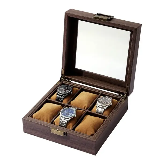 Boîte de rangement de montre haut de gamme avec cuir