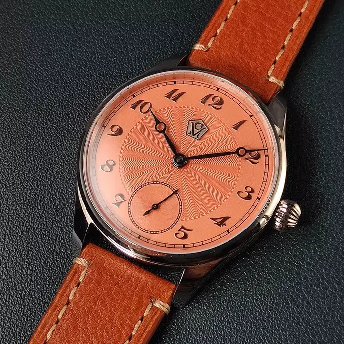 Montre mécanique manuelle de 40 mm avec cadran guilloché