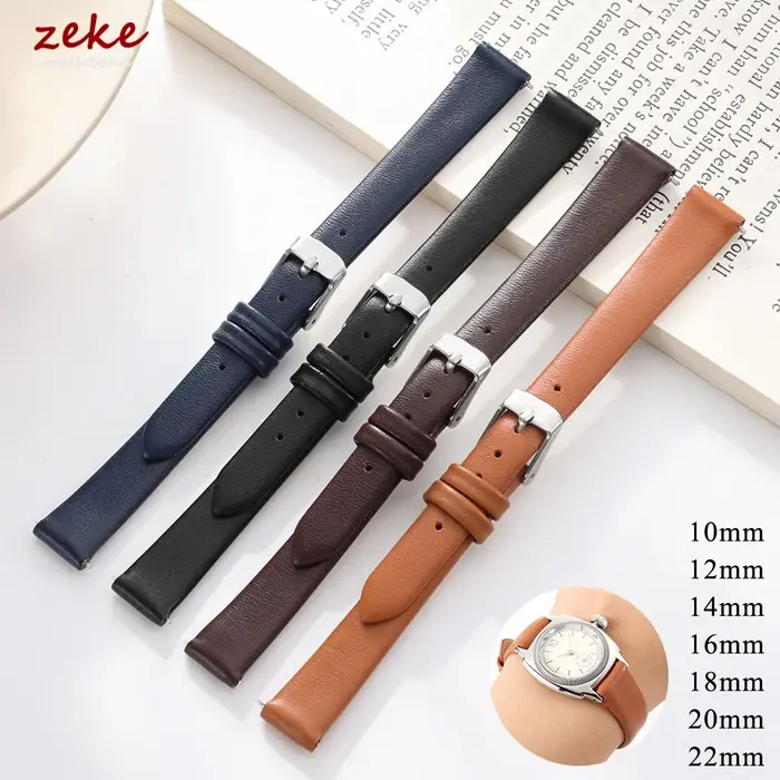 Bracelet de montre en cuir de veau véritable, 10 mm, 12 mm, 14 mm, 16 mm, 18 mm, 20 mm, 22 mm, pour montres DW Daniel Wellington, bracelet ultra-fin pour femmes.