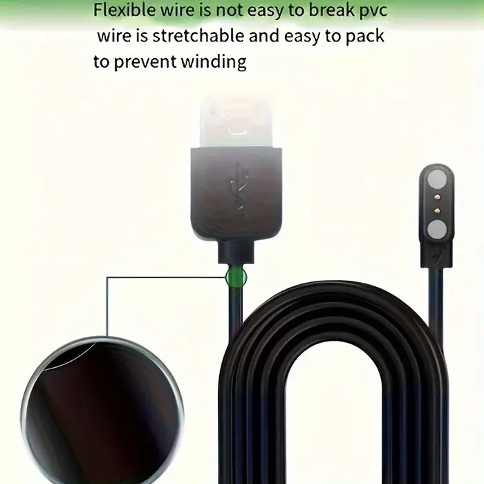 Chargeur de montre connectée à 2 broches pour VeryFitPro ID205L/ID205S/ID205G/ID205U/ID206/GT01