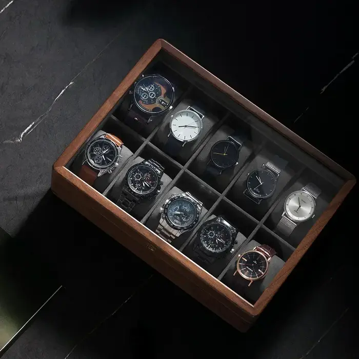 Boîte de rangement de montre en bois massif