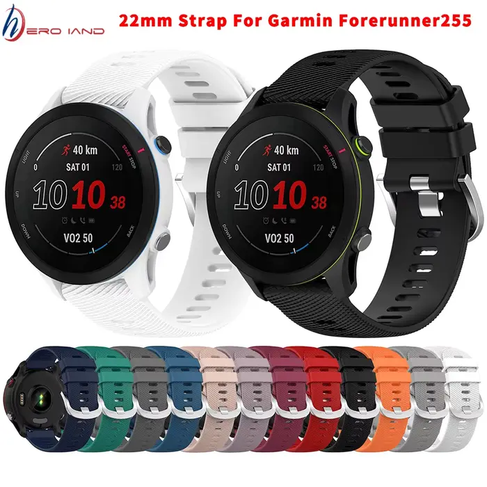 Bracelet de montre en silicone pour Garmin Forerunner 255