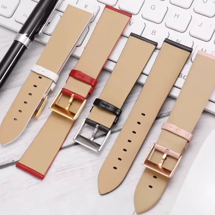 Bracelet de montre en cuir de vachette souple pour femme