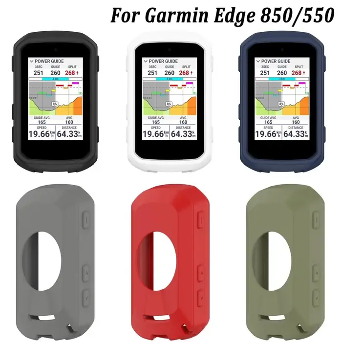 Verre trempé (2 pièces) + coque en silicone pour Garmin Edge 850 550
