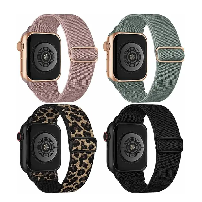 Paquet de 4 boucles élastiques pour bracelet de montre Apple 45mm 44mm 42mm 49mm 38mm 40mm 41mm