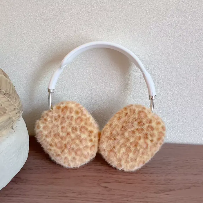 Étui Airpods Max 2 en fourrure pelucheuse, imprimé léopard de luxe, doux, accessoires chauds pour éc