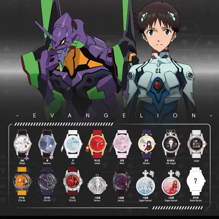 Montre-bracelet Evangelion - Boîte mystère - Série Human Instrumentality Project - Style film - Quartz - Article de collection pour fans d'anime
