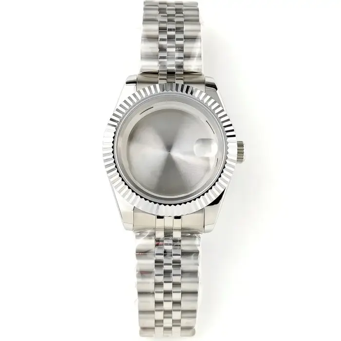 Boîtier de montre à lunette cannelée de 41mm, Bracelet jubilé pour Date-jour Datejust Seiko NH35/Miy