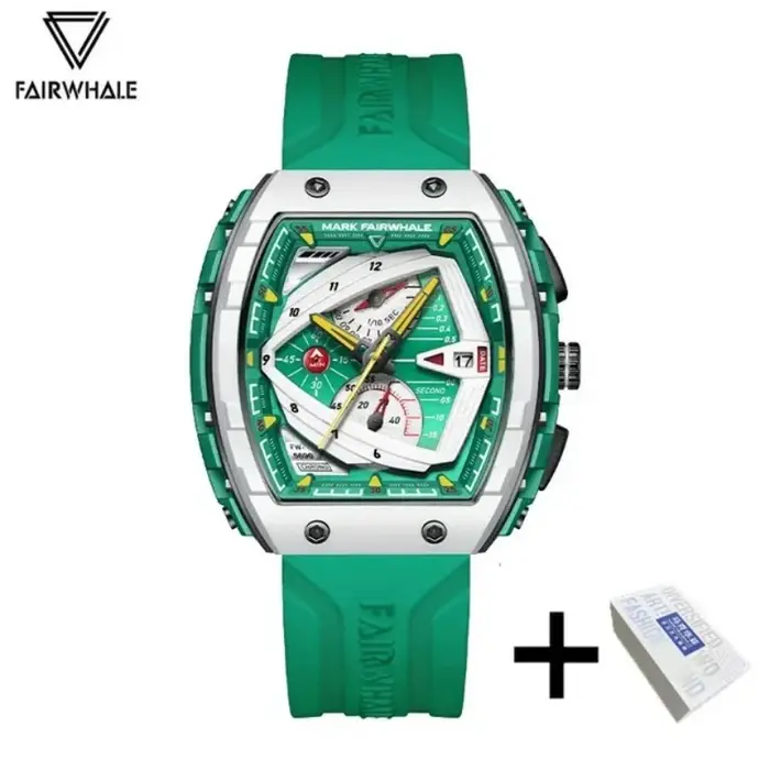 Mark Fairwhale 5690 hommes multi fonctionnel étanche sport bracelet en Silicone calendrier Date montre haut de gamme montres à Quartz pour homme