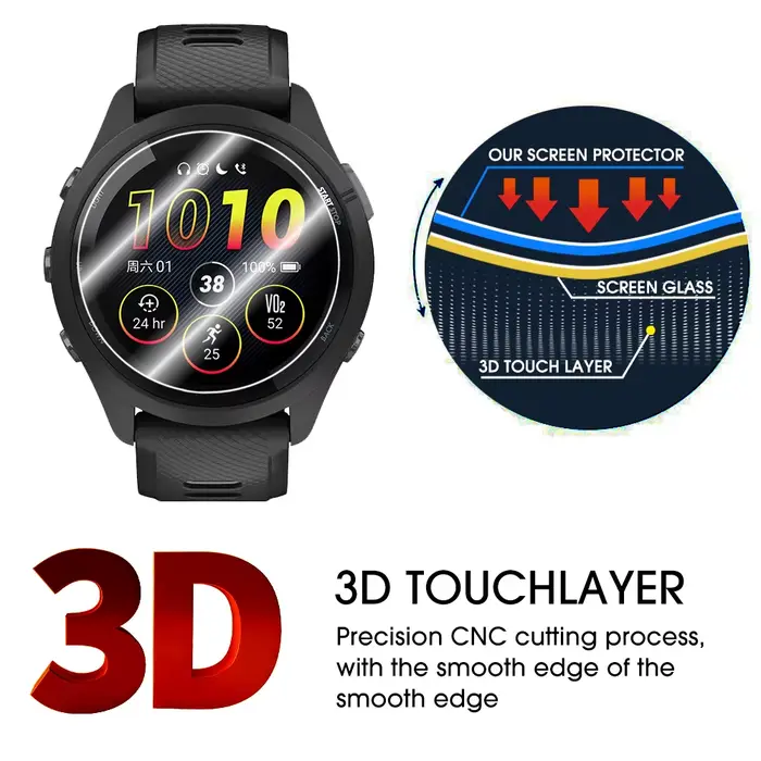 Pour Garmin Forerunner 955 945 935 235 225 735XT 265 255s 220 230 165 protecteurs d'écran en verre trempé de musique 9H Films de montre durs