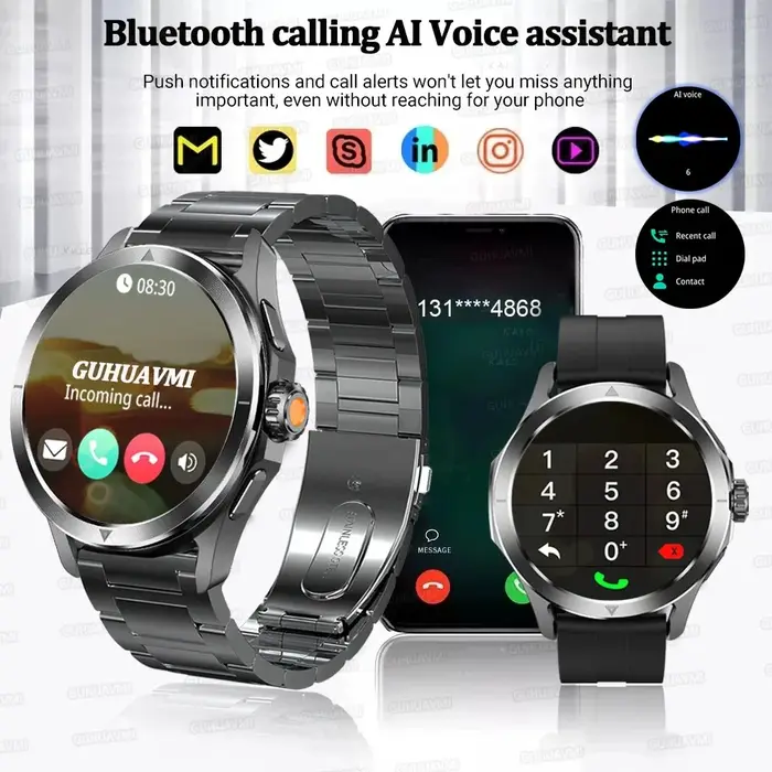 Nouveau pour Xiaomi S4 Ultra Sports de plein air montre intelligente hommes 1.53 pouces AMOLED NFC GPS boussole fréquence cardiaque étanche BT appel Smartwatch