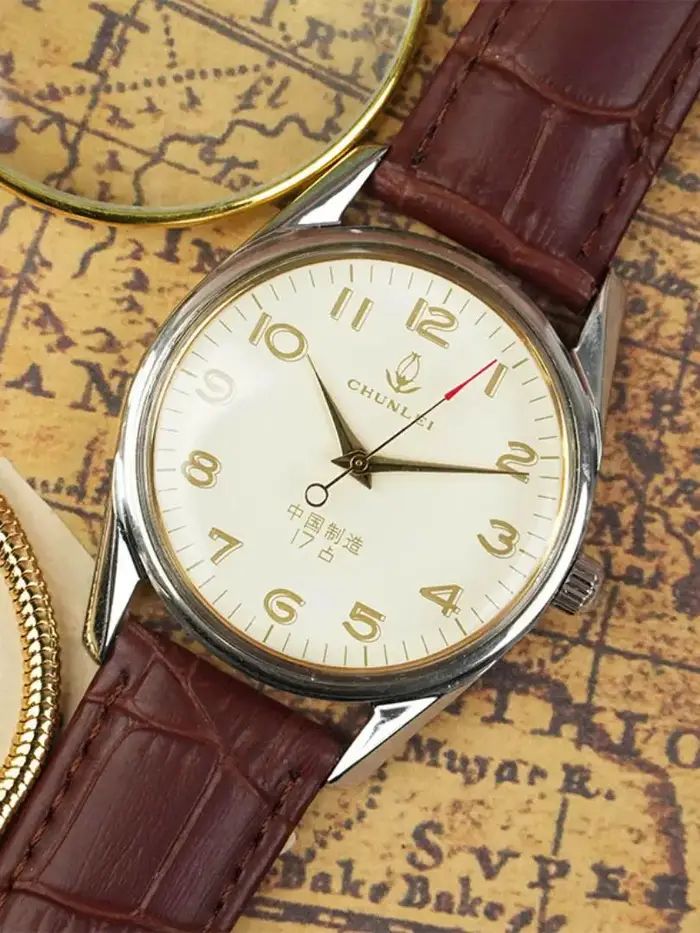 Montre mécanique vintage authentique de marque chinoise Chunlei pour homme, montre-bracelet rétro à remontage manuel, cadeau idéal