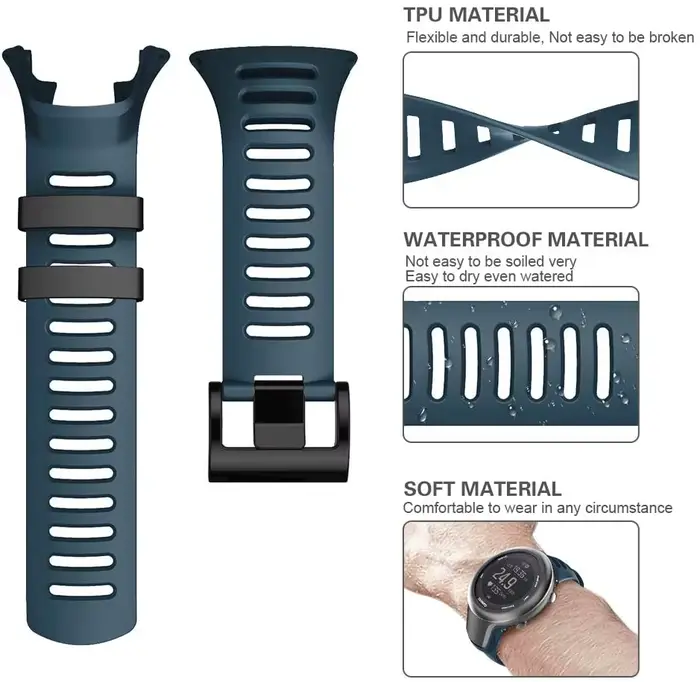 Bracelet de montre en TPU Compatible pour les bracelets Suunto Core