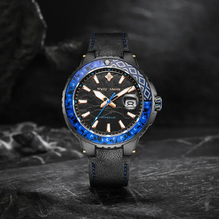 WM montre automatique mécanique marque originale montres édition limitée Collaboration série plongée Welly Merck montre-bracelet pour homme