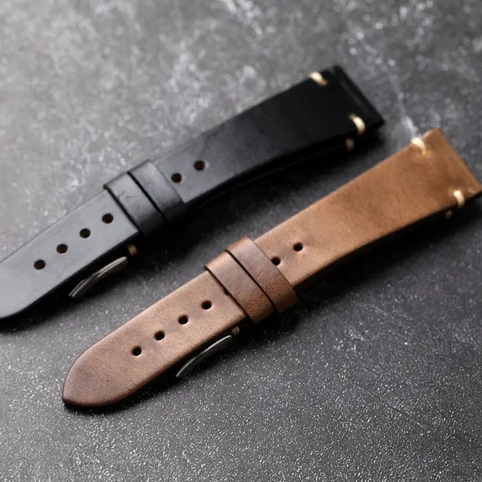 Horween-Bracelet de montre en cuir Dnomexcel fait à la main pour homme