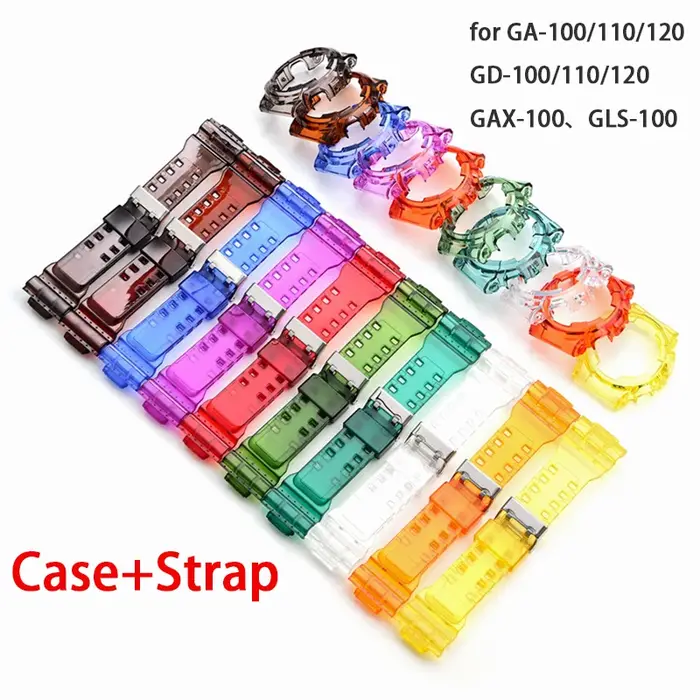 Étui à Bracelet Transparent coloré pour G-SHOCK GA-100/110/120/140 GD-100/110/120 GAX-100 GLS-100