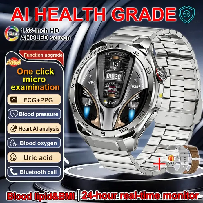 Montre connectée ECG pour hommes