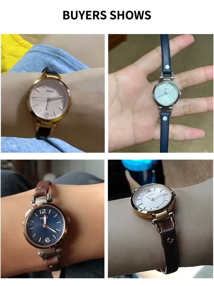 Bracelet de montre en cuir véritable pour Fossil Es4119