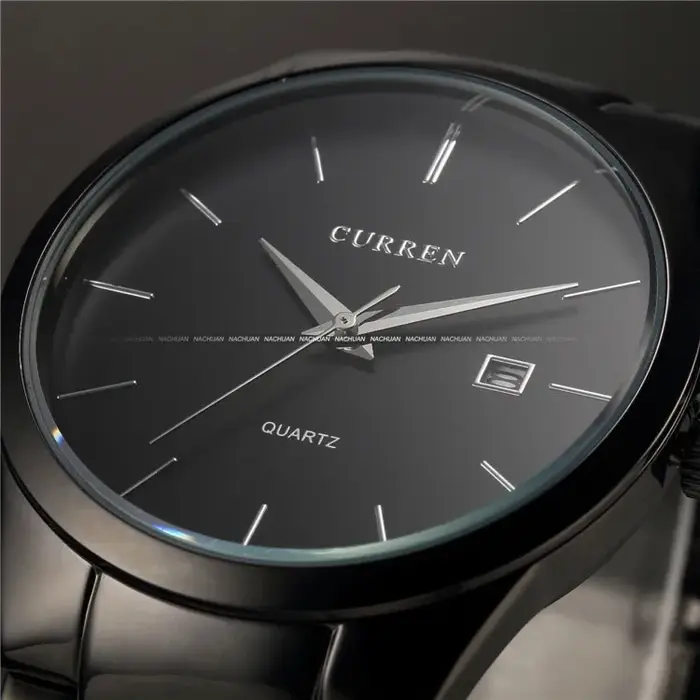 Curren hommes montres haut de gamme de luxe homme montre entièrement en acier affichage Date mode Quartz-Montre affaires