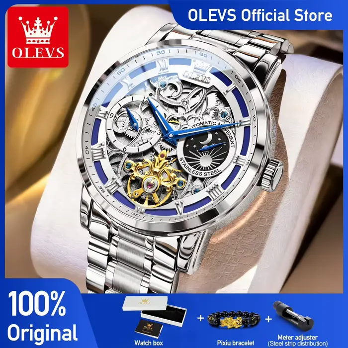 OLEVS 6670 montre pour hommes marque de luxe squelette