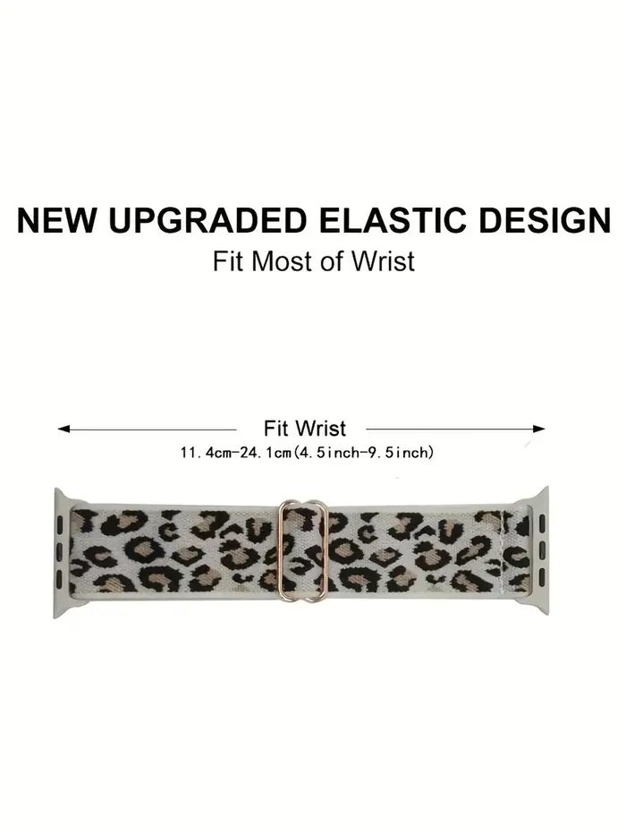 Bracelet en nylon imprimé léopard chic pour Apple Watch série 9/8/7/6/5/4/3/2/SE